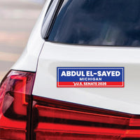 Abdul El-Sayed For Michigan Senate 2026 Car Magnet - Vote Abdul El-Sayed Vehicle Magnet, Michigan Senate Elections 2026 Magnet -10" x 3"