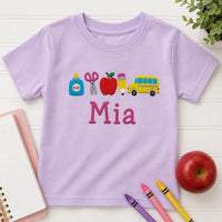 Personalized Kids Embroidered Shirt, Cute Custom Name Sweatshirt, Back to School Hoodie, Classroom Supplies Tee, First Day Gift for Kids