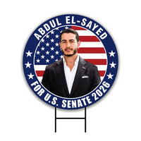 Abdul El-Sayed For Michigan Senate 2026 Yard Sign, Corrugated Plastic Senate Elections, Race Red White & Blue Yard Sign with Metal H-Stake