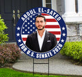 Abdul El-Sayed For Michigan Senate 2026 Yard Sign, Corrugated Plastic Senate Elections, Race Red White & Blue Yard Sign with Metal H-Stake