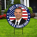 Bert Mizusawa For Virginia Senate 2026 Yard Sign, Corrugated Plastic Senate Elections, Race Red White & Blue Yard Sign with Metal H-Stake