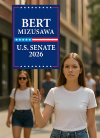 Bert Mizusawa For Virginia Senate 2026 Election Sign, Political Campaign Sign, Senate Election 2026 Race Poster Sign
