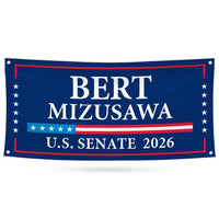 Bert Mizusawa For Virginia U.S. Senate Banner Sign, 13 oz Waterproof US Senate Election 2026, Senate Vinyl Banner With Metal Grommets