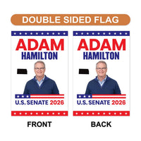 Adam Hamilton For Kansas Senate 2026 Garden Flag, Double Sided, 2026 Senate Flag, Elections Flag, Republican, Race Red White & Blue Flag