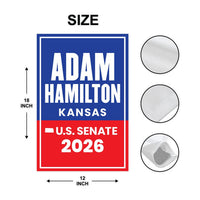 Adam Hamilton For Kansas Senate 2026 Garden Flag, Double Sided, 2026 Senate Flag, Elections Flag, Republican, Race Red White & Blue Flag