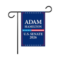 Adam Hamilton For Kansas Senate 2026 Garden Flag, Double Sided, 2026 Senate Flag, Elections Flag, Republican, Race Red White & Blue Flag