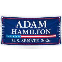 Adam Hamilton For Kansas U.S. Senate Banner Sign, 13 oz Waterproof US Senate Election 2026, Republic Party Vinyl Banner With Metal Grommets