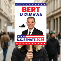 Bert Mizusawa For Virginia Senate 2026 Election Sign, Political Campaign Sign, Senate Election 2026 Race Poster Sign