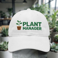 Plant Manager Embroidered Hat, Cute Green Sprout Houseplant Lover Cap, Low Profile Dad Hat, Funny Gardener Baseball Cap, Gift for Her