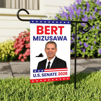 Bert Mizusawa For Virginia Senate 2026 Garden Flag, Double Sided, 2026 Senate Flag, Elections Flag, Race Red White & Blue Flag