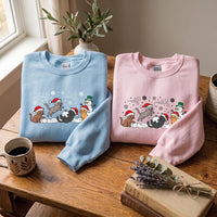 Christmas Cat Embroidered Sweatshirt, Cat Lover Hoodie, Cute Winter Kitty Shirt, Holiday Sweatshirt, Christmas Gift for Pet Lovers