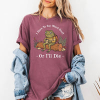Funny Weird Stuff or I'll Die Frog Shirt, Coffee Toad Graphic Tee, Vintage Funny Tee Aesthetic, Quirky Introvert Outfit, Sarcastic Gift