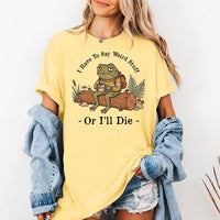 Funny Weird Stuff or I'll Die Frog Shirt, Coffee Toad Graphic Tee, Vintage Funny Tee Aesthetic, Quirky Introvert Outfit, Sarcastic Gift