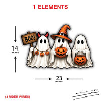 Custom Halloween Yard Sign, Ghost Pumpkin Lawn Sign, Spooky Trick or Treat Ghost Display, Seasonal Outdoor Decor, Halloween Yard Decor
