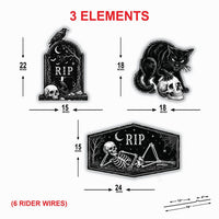 Custom-Shaped Halloween Yard Sign Set, Graveyard Lawn Sign, RIP Tombstone Cat Skeleton Cutouts, Holiday Lawn Display, Halloween Yard Decor