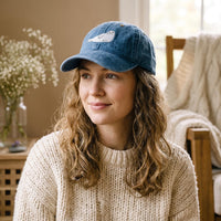 Cute White Seal Embroidered Hat, Marine Animal Lover Baseball Cap, Bio Washed Cotton Cap, Coastal Wildlife Lover Gift, Gift for Her