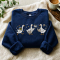 Book Lover Embroidered Sweatshirt, Reading Goose Hoodie, Three Geese Bookish Shirt for Readers, Bookish Hoodie, Funny Book Lover Gift