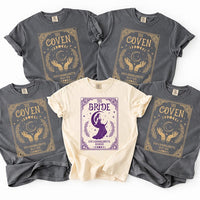 Personalized Bride Coven Bachelorette Shirt, Custom Witchy Bridal Tee, Matching Coven Crew Tee, Bachelorette Outfit, Bridal Shower Gift