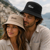 Personalized Embroidered Bucket Hat, Custom Text Logo Cotton Bucket Hat, Custom Name Summer Hat, Vacation Beach Style, Birthday Gift