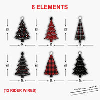 Custom Christmas Yard Sign Set, Set of Six Tree Lawn Sign Cutouts, Red Black Holiday Display, Seasonal Outdoor Decor, Christmas Yard Decor