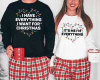 Custom Christmas Couple Sweatshirt, Personalized His or Hers Holiday Tee, Christmas Lights Crewneck, Matching Couple Outfit, Christmas Gift
