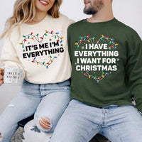 Custom Christmas Couple Sweatshirt, Personalized His or Hers Holiday Tee, Christmas Lights Crewneck, Matching Couple Outfit, Christmas Gift