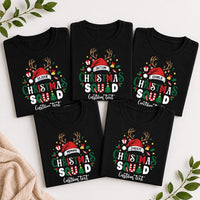 Personalized Christmas Squad Shirt, Custom Name Santa Hat Sweatshirt, Family Christmas, Matching Holiday Shirts, Holiday Gift for Family