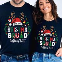 Personalized Christmas Squad Sweatshirt, Custom Name Santa Hat T-Shirt, Family Christmas, Matching Holiday Shirts, Holiday Gift for Family