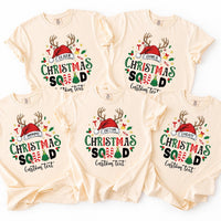 Personalized Christmas Squad Sweatshirt, Custom Name Santa Hat T-Shirt, Family Christmas, Matching Holiday Shirts, Holiday Gift for Family
