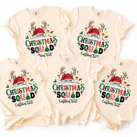 Personalized Christmas Squad Shirt, Custom Name Santa Hat Sweatshirt, Family Christmas, Matching Holiday Shirts, Holiday Gift for Family