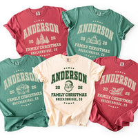 Personalized Family Christmas Sweatshirt, Custom Last Name Holiday Tee, Family Christmas Tee, Custom Location Winter Shirt, Holiday Gift