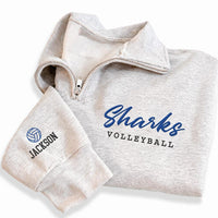 Personalized Sports Embroidered Quarter Zip Sweatshirt, Custom Player Pullover, School Spirit Apparel, Game Day Layer, Custom Team Gift