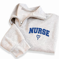 Nurse Embroidered Sweatshirt, RN Hoodie with Heart Design, Cute Nurse Shirt, Scrub Life Crewneck for Hospital Staff, Nurses Week Gift