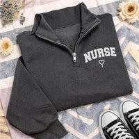 Nurse Embroidered Sweatshirt, RN Hoodie with Heart Design, Cute Nurse Shirt, Scrub Life Crewneck for Hospital Staff, Nurses Week Gift