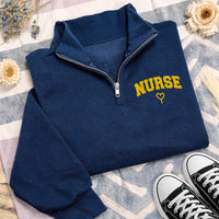 Nurse Embroidered Sweatshirt, RN Hoodie with Heart Design, Cute Nurse Shirt, Scrub Life Crewneck for Hospital Staff, Nurses Week Gift