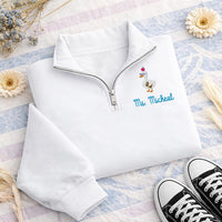 Personalized Teacher Embroidered Quarter Zip Sweatshirt, Custom Name Goose Pullover, Classroom Layer, Back to School Style, Educator Gift