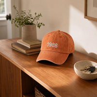 Personalized Birth Year Embroidered Hat, Custom Year Text Baseball Cap, Low Profile Dad Hat, Milestone Birthday Gift, Personalized Gift