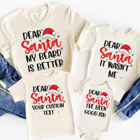 Personalized Dear Santa Christmas Shirt, Custom Funny Family Sweatshirt, Matching Holiday Shirts, Festive Pajama Top, Family Christmas Gift