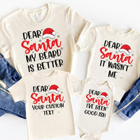 Personalized Dear Santa Christmas Shirt, Custom Funny Family Sweatshirt, Matching Holiday Shirts, Festive Pajama Top, Family Christmas Gift