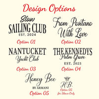 Custom Embroidered Vacation Shirt, Personalized Family Sweatshirt, Coastal Yacht Club Hoodie, Matching Sweatshirt, Family Gift for Her