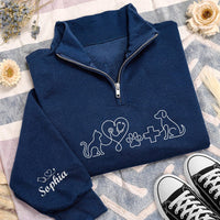 Veterinary Medicine Embroidered Quarter Zip Sweatshirt, Veterinarian Pullover, Medical Team Apparel, Vet Tech Sweatshirt, Custom Team Gift