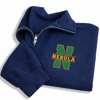 Personalized School Mascot Embroidered Quarter Zip Sweatshirt, Team Spirit Pullover, Varsity Letter Layer, Game Day Top, Custom Team Gift