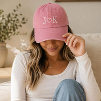 Monogrammed Baseball Hat, Personalized Embroidered Cap, Custom Initial Logo Hat, Bachelorette Party Hats, Bridesmaid & Club Gifts for Her