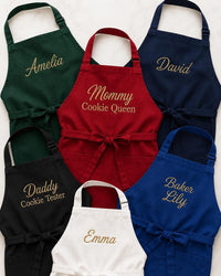Custom Embroidered Apron With Name, Personalized Cooking Apron for Chefs Bakers Crafters, Full-Length Cooking Apron, Custom Kitchen Gift