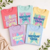 Custom Birthday Crew Shirt, Personalized Retro Star Party Tee, Matching Friend Group Shirts, Besties Party Outfit, Birthday Gift for Her