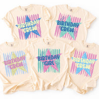 Custom Birthday Crew Shirt, Personalized Retro Star Party Tee, Matching Friend Group Shirts, Besties Party Outfit, Birthday Gift for Her