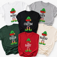 Personalized Christmas Elf Shirt and Sweatshirt, Custom Family Matching Holiday Top, Funny Mama Papa King Queen Elf Outfit, Christmas Gift
