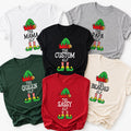 Personalized Christmas Elf Shirt and Sweatshirt, Custom Family Matching Holiday Top, Funny Mama Papa King Queen Elf Outfit, Christmas Gift