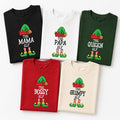 Personalized Christmas Elf Shirt and Sweatshirt, Custom Family Matching Holiday Top, Funny Mama Papa King Queen Elf Outfit, Christmas Gift