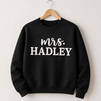 Personalized Bride Puff Print Sweatshirt, Future Mrs Last Name Shirt, Bridal Engagement Crewneck, Name Crewneck, Custom Gift for Bride